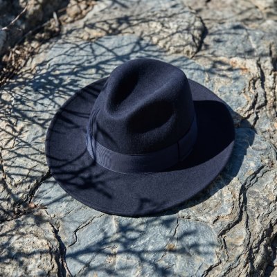 Hatut - Gårda Volterra Fedora Wool Hat (tummansininen)