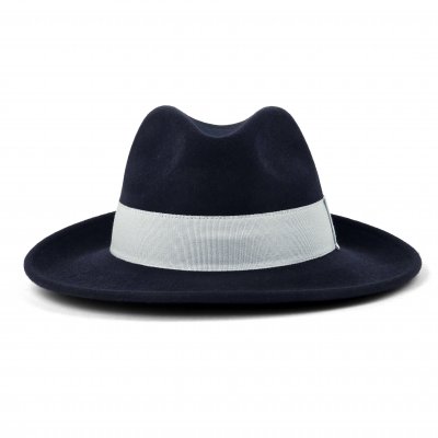 Hatut - Gårda Volterra Fedora Wool Hat (tummansininen/luonnonvalkoinen)