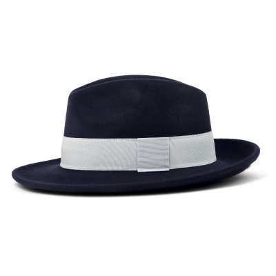 Hatut - Gårda Volterra Fedora Wool Hat (tummansininen/luonnonvalkoinen)