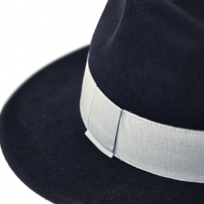 Hatut - Gårda Volterra Fedora Wool Hat (tummansininen/luonnonvalkoinen)