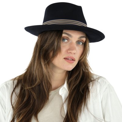 Hatut - Gårda Belluno Crushable Wool felt Fedora (sininen)