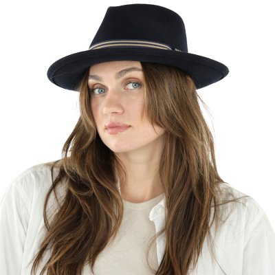 Hatut - Gårda Belluno Crushable Wool felt Fedora (sininen)