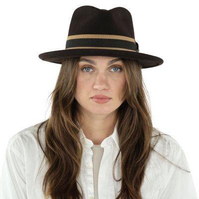 Hatut - Gårda Belluno Crushable Wool felt Fedora (ruskea)