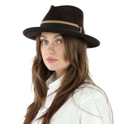 Hatut - Gårda Belluno Crushable Wool felt Fedora (ruskea)