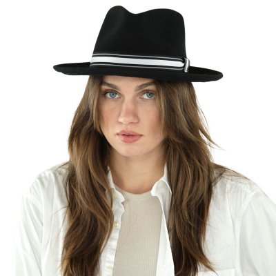 Hatut - Gårda Belluno Crushable Wool felt Fedora (musta)
