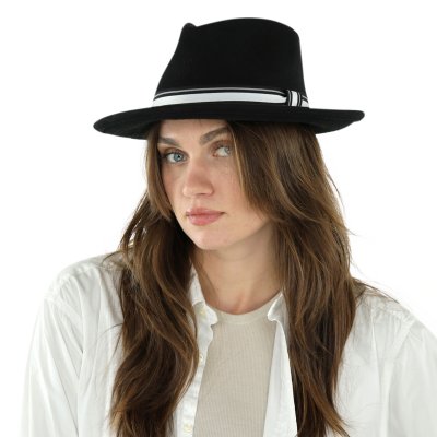 Hatut - Gårda Belluno Crushable Wool felt Fedora (musta)