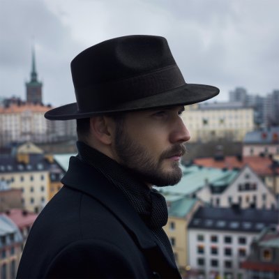 Hatut - Gårda Volterra Fedora Wool Hat (musta)