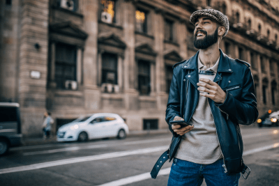 Flat cap - Gårda Venice Wool Newsboy Cap (musta/valkoinen/sininen)