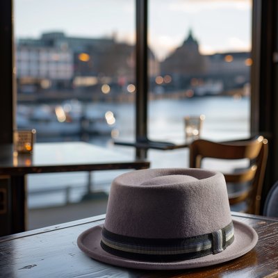 Hatut - Gårda Gallio Pork Pie Wool Hat (harmaa)