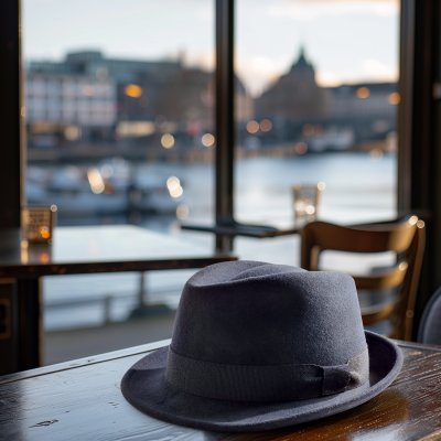 Hatut - Gårda Padua Trilby Wool Hat (laivastonsininen)