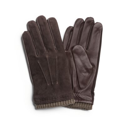 Käsineet - HK Men's Touch glove Lamb suede/Lamb nappa, Wool blend lining (ruskea)