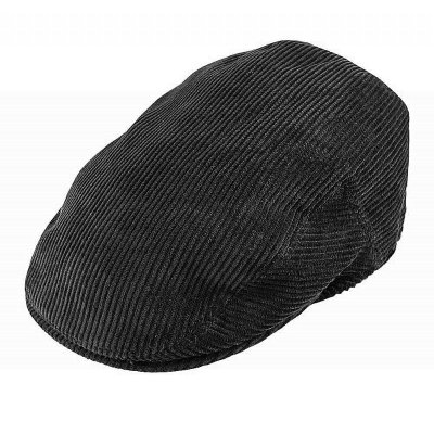 Flat cap - Jaxon Hats Corduroy Flat Cap (musta)