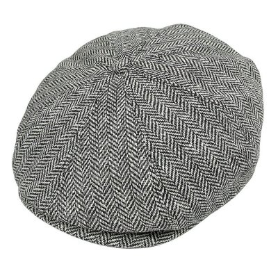 Flat cap - Jaxon Herringbone Newsboy Cap (harmaa)