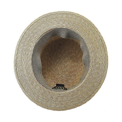 Hatut - Straw Boater Hat Striped Band (luonnollinen väri)