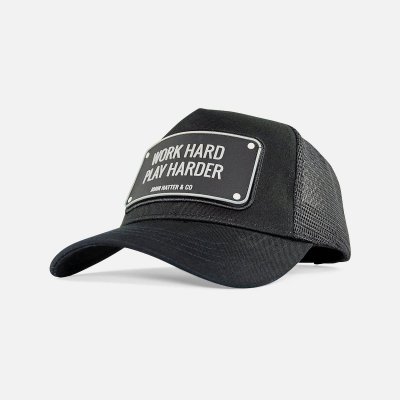Caps - John Hatter - Work Hard Play Harder - Rubber Edition (musta)