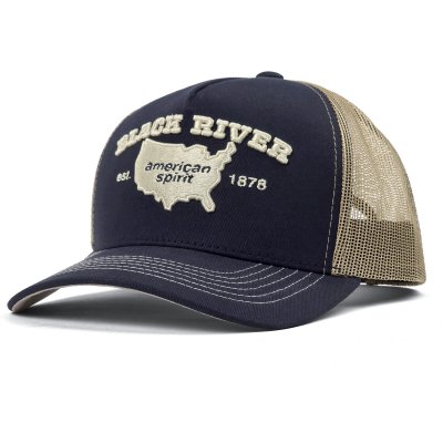 Lippis - Black River America Trucker (tummansininen/kermanvärinen)