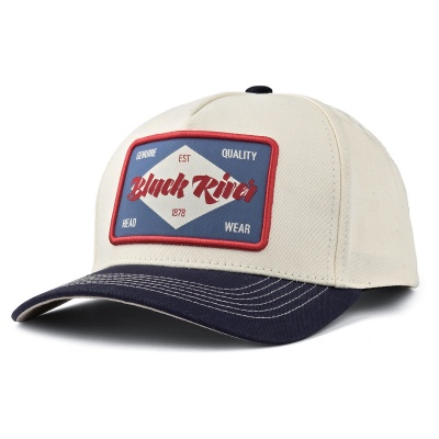 Lippis - Black River Atlanta Cotton Snapback (luonnonvalkoinen/tummansininen)