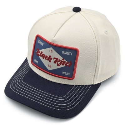 Lippis - Black River Atlanta Cotton Snapback (luonnonvalkoinen/tummansininen)