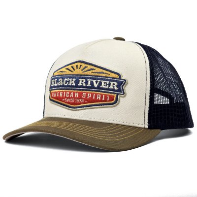 Lippis - Black River Beacon Trucker (luonnonvalkoinen/sininen/vihreä)