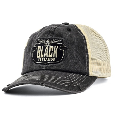 Lippis - Black River Eagle Washed Trucker (musta/kerma)