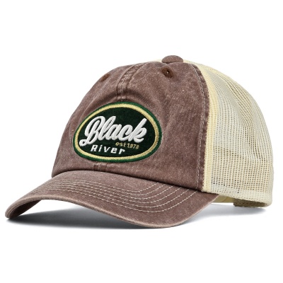 Lippis - Black River Eugene Washed Trucker (ruskea/kerma)