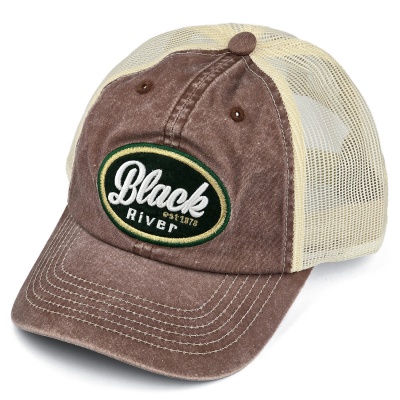 Lippis - Black River Eugene Washed Trucker (ruskea/kerma)