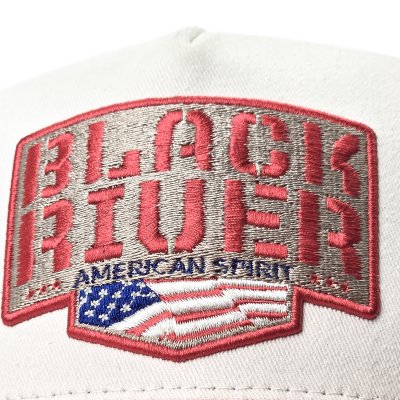 Lippis - Black River Frontier Trucker (luonnonvalkoinen/sininen/punainen)