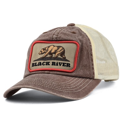 Lippis - Black River Grizzly Washed Trucker (ruskea/kerma)
