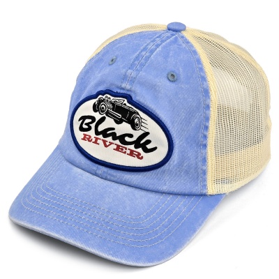 Lippis - Black River Hot Rod Washed Trucker (vaaleansininen/kerma)
