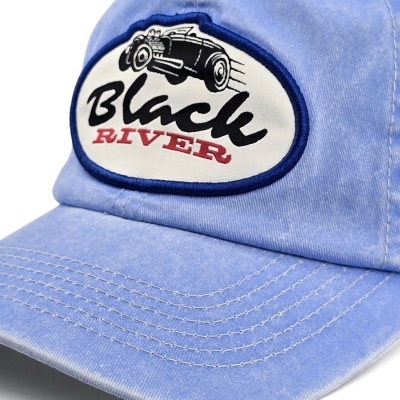 Lippis - Black River Hot Rod Washed Trucker (vaaleansininen/kerma)