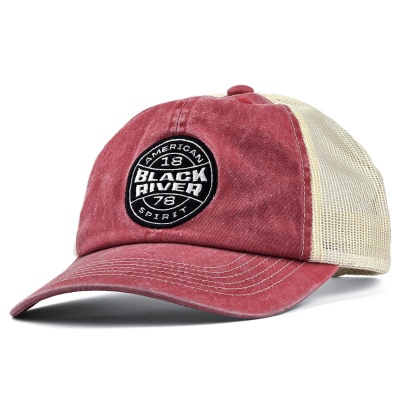 Lippis - Black River Knoxville Washed Trucker (punainen/kermanvärinen)