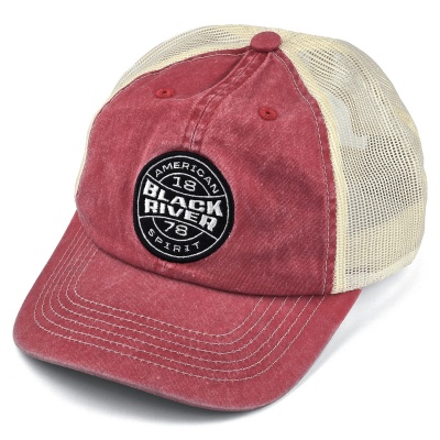 Lippis - Black River Knoxville Washed Trucker (punainen/kermanvärinen)