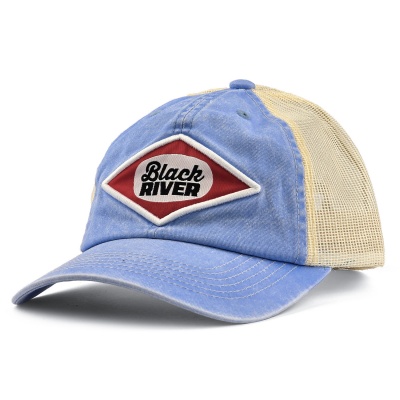 Lippis - Black River Memphis Washed Trucker (vaaleansininen/kerma)