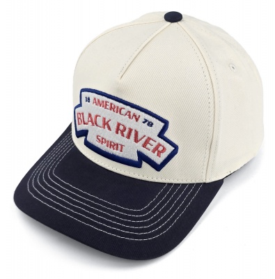 Lippis - Black River Nashville Cotton Snapback (luonnonvalkoinen/tummansininen)
