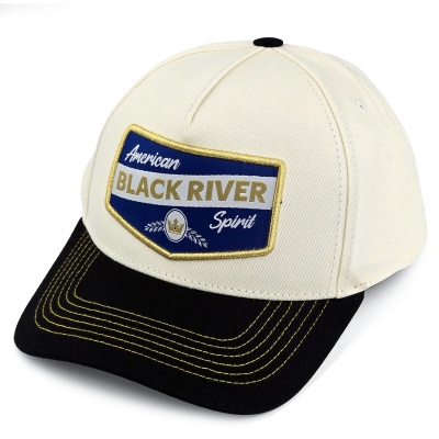 Lippis - Black River Omaha Cotton Snapback (luonnonvalkoinen/musta)