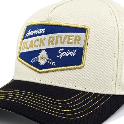 Lippis - Black River Omaha Cotton Snapback (luonnonvalkoinen/musta)