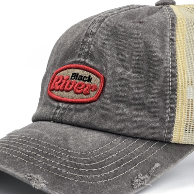 Lippis - Black River Portland Washed Trucker (musta/kerma)