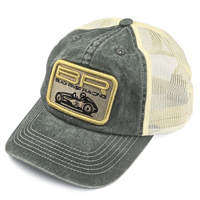 Lippis - Black River Racer Washed Trucker (tumman vihreä/kerma)