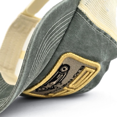 Lippis - Black River Racer Washed Trucker (tumman vihreä/kerma)