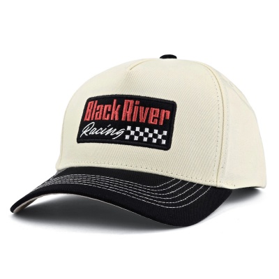 Lippis - Black River Racing Cotton Snapback (luonnonvalkoinen/musta)