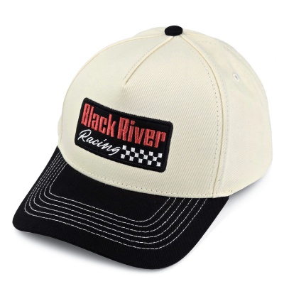 Lippis - Black River Racing Cotton Snapback (luonnonvalkoinen/musta)