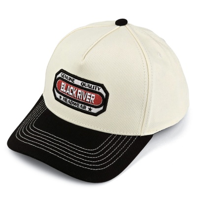 Lippis - Black River Richmond Cotton Snapback (luonnonvalkoinen/musta)