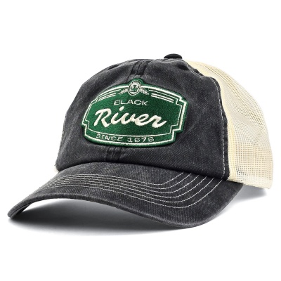 Lippis - Black River Sacramento Washed Trucker (musta/kerma)