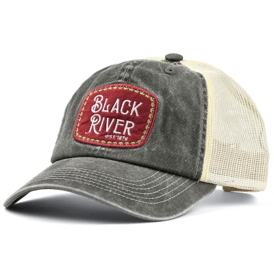 Lippis - Black River Spokane Washed Trucker (oliivinvihreä/kerma)