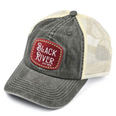 Lippis - Black River Spokane Washed Trucker (oliivinvihreä/kerma)
