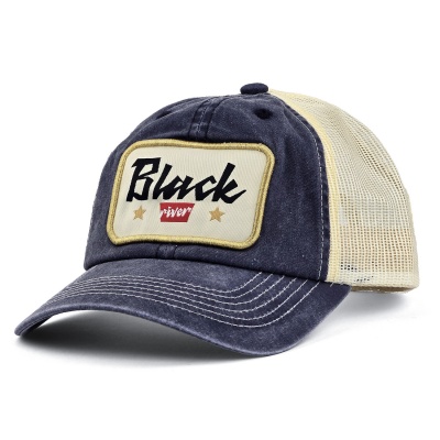 Lippis - Black River Toledo Washed Trucker (tummansininen/kermanvärinen)