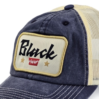 Lippis - Black River Toledo Washed Trucker (tummansininen/kermanvärinen)