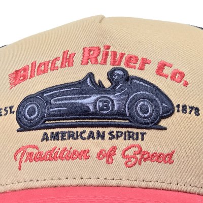 Lippis - Black River Tradition Of Speed Trucker (beige/tummansininen/punainen)