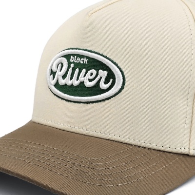 Lippis - Black River Waco Cotton Snapback (luonnonvalkoinen/khaki)