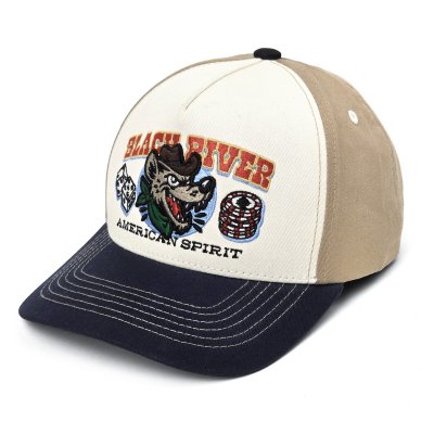 Lippis - Black River Gambler Trucker (luonnonvalkoinen/beige/tummansininen)